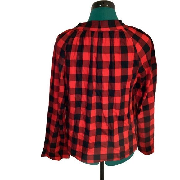 Madewell Buffalo Plaid Top Size Small Christmas Holiday Winter - Picture 2 of 6